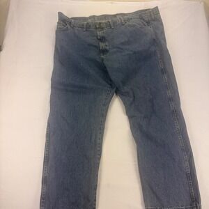 Wrangler Rugged Wear Men's Blue Denim Jeans Size 50x32 Straight Fit